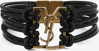 Saint Laurent Mehrr&auml;ngiges Lederarmband Babylone