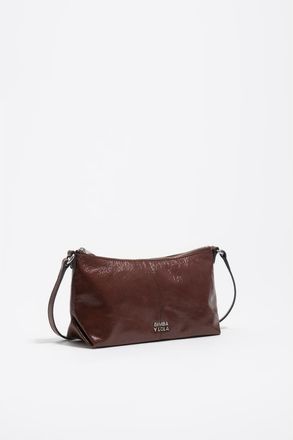 Bimba & Lola Leather Mini Crossbody Bag in Moka at Nordstrom