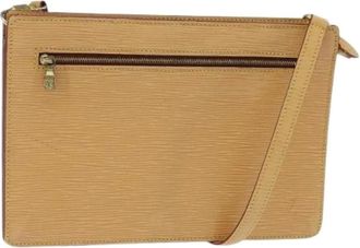 Louis Vuitton Pre-owned Leren Crossbodytas - Dames - Vintage Schoudertas - Beige - ONE Size - Leer - Vintage