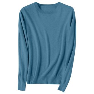 Generic Cashmere Sweaters for Women Plus Size Ladies Crew Neck Wool Blend Jumpers Casual Basic Long Sleeve Pullover Sweater Tops Classic-Fit Blouse Knitwear T