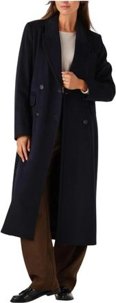 Beaumont Amsterdam Blauwe Wol Lange Jas voor Vrouwen - Dames - Mantel - Blauw - M - Wol - Jassen