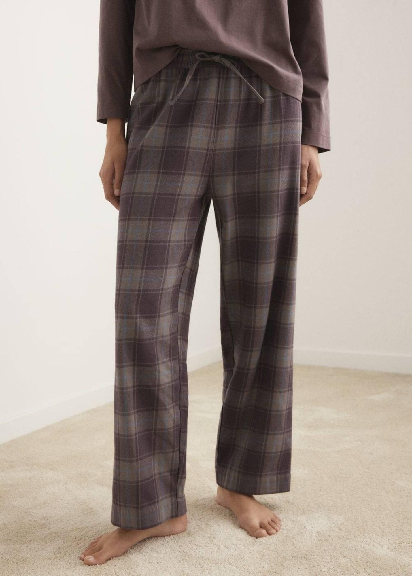 Schiesser Damen Sweatshirt Pyjamaunterteil In Braun, Größe 38 – Weicher Schlafanzug Mit Seitentaschen