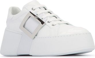 Roger Vivier Womens Viv Skate High Abs Met Sneakers Bianco Calfskin Fgl