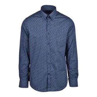 Paul & Shark Katoenen Shirt met Uniek Design - Heren - Casual Overhemden - Blauw - L - Katoen - Overhemden