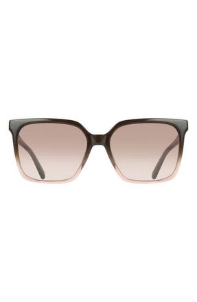 Ferragamo 57mm Rectangle Sunglasses in Transparent Brown Gradient at Nordstrom