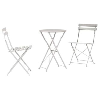 Berkfield Home 3-Piece Beige Steel Folding Bistro Set
