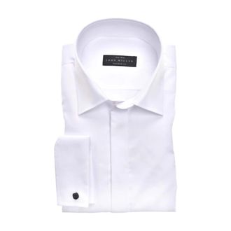 John Miller Wit Overhemd met Lange Mouwen en Tailored Fit - Heren - Zakelijke Overhemden - Wit - XL - Overhemden