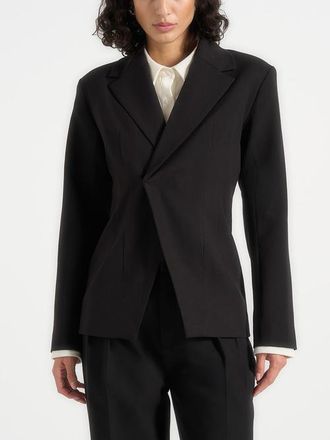 Mani&egrave;re De Voir Beatrice Tailored Double Breasted Blazer in Black at Nordstrom, Size 10