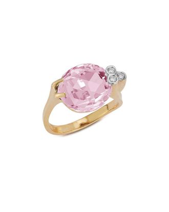 I.Reiss Company 14K 6.56 Ct. Tw. Diamond & Rose Quartz Cocktail Ring