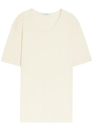 Christophe Lemaire Wide-neck Cotton T-shirt - Cream - XL
