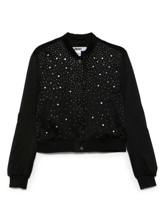 DKNY studded bomber jacket - women - Polyester/Elastane/Polyester - M - Black