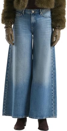 QS by s.Oliver Weite Jeans QS, Damen, Gr. 40, L&auml;nge 30, blau, Denim/Jeans, Obermaterial: 100% Baumwolle. Futter: 65% Polyester, 35% Baumwolle, unifarben, weit lang, 