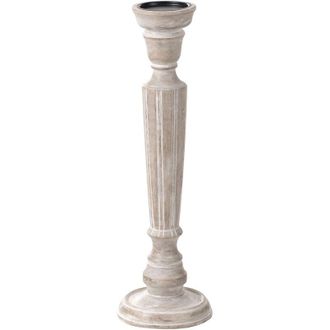 Beliani Beliani - Candelero Antiguo De Madera De Mango Marr&oacute;n Claro Mallawi