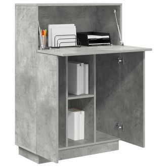 Berkfield Home Modern Concrete Grey Desk Concrete grey Engineered wood Standard
