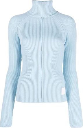 Marc Jacobs Geribbelde coltrui - Dames - Coltruien - Blauw - M - Wol - Truien & Vesten