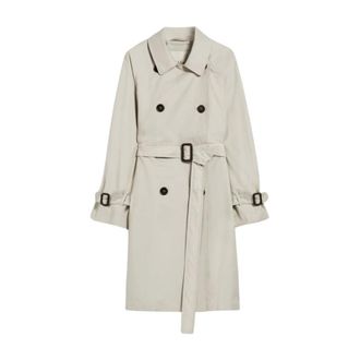 Max Mara Trench Coats, female, White, Size: XS Cotton Coats and Trenches