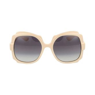 Gucci Sunglasses, female, Beige, Size: 57 MM Ivory Grey Sunglasses Gg1431S Style