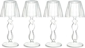 OEM 4 Portavelas De Vidrio Transparente, Candelabros Modernos Para Fiestas