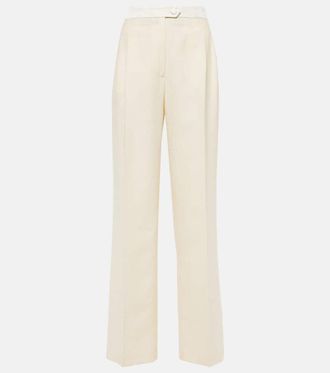 Etro Cotton and wool straight pants
