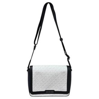 Michael Kors Pre-owned Cross Body Bags, male, White, Size: ONE SIZE Pre-owned Hudson Signature Logo Crossbody Bag