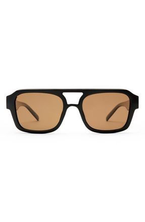 Le Specs Subzero 54mm Polarized Aviator Sunglasses in Black /Brown Mono Polarized at Nordstrom
