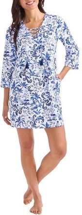 Tommy Bahama Terrazzo Tile Cover-Up Shift Dress in Mountain Bluebell at Nordstrom, Size X-Small