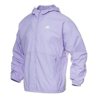 New Balance Logo Printing Colorblock Hooded Jacket Couple Style Purple 5AC19013-DV