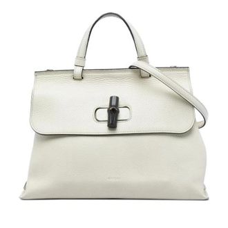 Gucci Vintage, unisex, Wit, ONE Size, Leer, Pre-owned Daily Satchel
