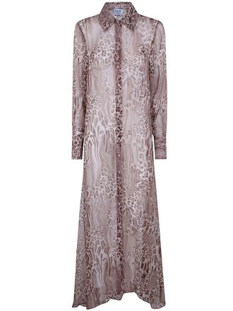 Blugirl Chiffon Animal Print Extra Long Shirt