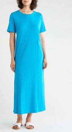 Eileen Fisher Creneck Organic Cotton Maxi T-Shirt Dress in Oahu Blue at Nordstrom Rack, Size Xx-Small