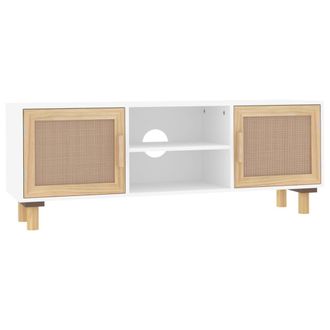 vidaXL Vidaxl - Mueble Para Tv Madera Maciza Pino Y Rat&aacute;n Natural 105x30x40 Cm