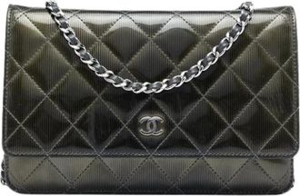 Chanel Pre-owned Wallet on Chain - Dames - Vintage Schoudertas - Groen - ONE Size - Leer - Vintage