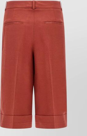 PESERICO viscose linen knee-length shorts