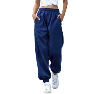 Generic Joggers for Women UK Ladies Straight Leg Jogging Bottoms Winter Warm Fleece Lined Tracksuit Bottoms Baggy Casual High Waisted Sweatpants Gym Active We