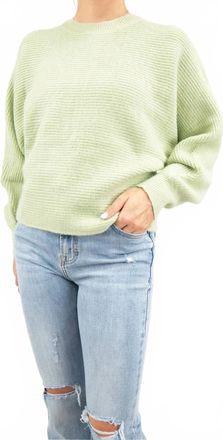 Lush Spring Crew Sweater In Pistachio Green