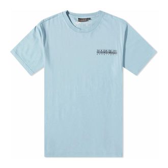 Napapijri Tee T-shirt met korte mouwen - Heren - Tops - Blauw - Maat: M Katoen