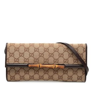 Gucci Pre-owned Gucci GG Canvas Bamboo Bar Crossbody Ladies LZRWT66OD3113YS7