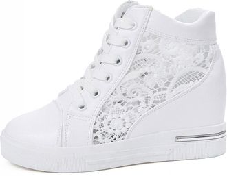 Generic Orthopedic Platform Wedge Sneakers for Women Breathable Lace Up Slip On Wedges Walking Outdoor Travel Sports Shoes Summer Dressy Platform Hidden Heels