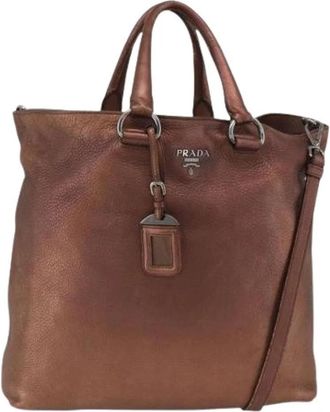 Prada Pre-owned Handbags, female, Brown, Size: ONE SIZE Pre-owned Vintage Hand Bag