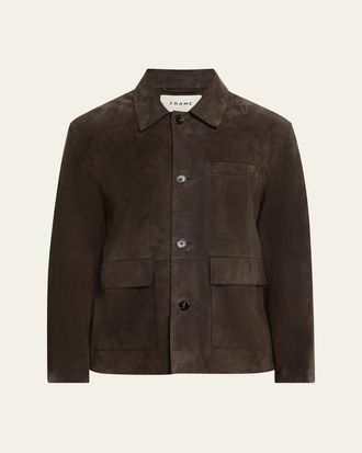 Frame Denim Mens Suede Chore Coat