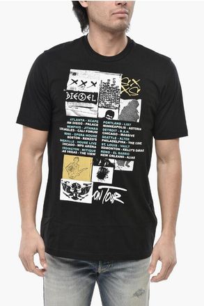 Diesel Crewneck Cotton T-Shirt T-JUST-ROCK Printed size 3xl