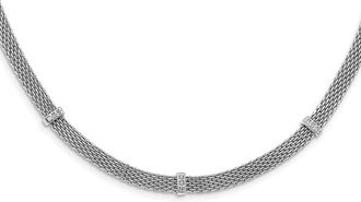 Diamond2Deal Sterling Silver Cubic Zirconia Fancy Necklace 18