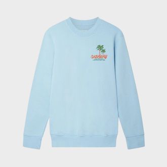 Casablanca Mens Embroidered Sweatshirt Coachella Valley Blue Cotton - Size 2XL