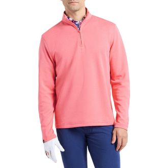Robert Graham Troland Quarter Zip Pullover in Pink Lemonade at Nordstrom, Size Xxx-Large