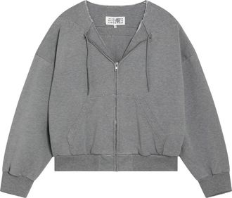Maison Margiela Sweat Jacket - Dames - Vesten met rits - Grijs - M - Katoen - Hoodies & sweatvesten