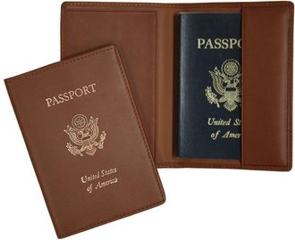 Royce New York Leather Rfid Blocking Passport Holder With Us Seal
