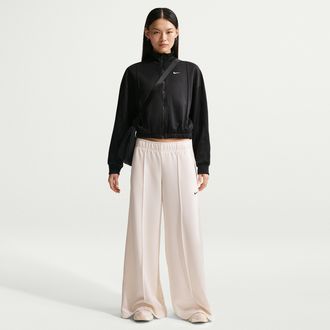 Nike Womens Nike Sportswear Mid-Rise Wide-Leg Track Pants in White | IH8514-103