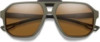 Smith Truss 57mm ChromaPop Polarized Aviator Sunglasses in Olive Oil/brown at Nordstrom