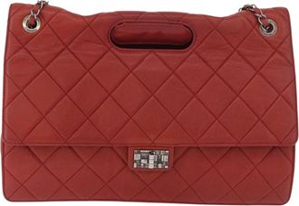 Chanel 2.55 Shoulder Bag Leather Red Leather Handbag (Pre-Owned)