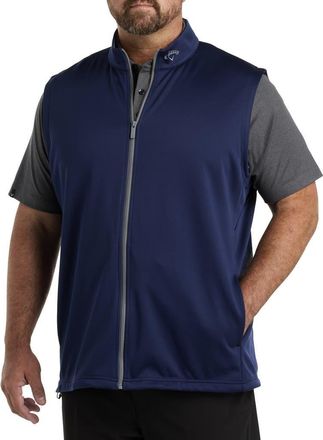 Callaway Big & Tall Zip-Front Fleece Vest in Peacoat at Nordstrom, Size 2Xlt